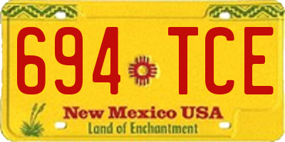 NM license plate 694TCE