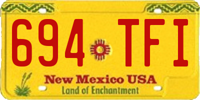 NM license plate 694TFI