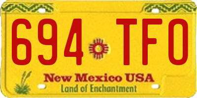 NM license plate 694TFO