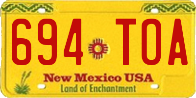 NM license plate 694TOA