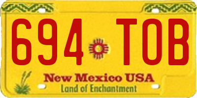 NM license plate 694TOB