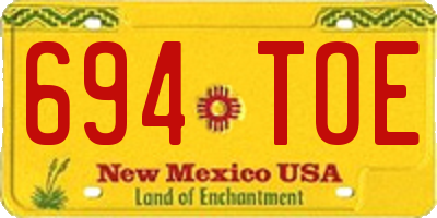 NM license plate 694TOE