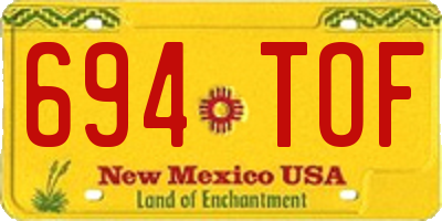 NM license plate 694TOF