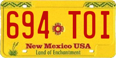 NM license plate 694TOI