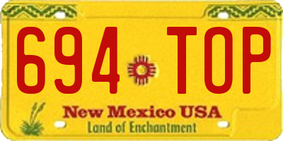 NM license plate 694TOP