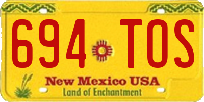 NM license plate 694TOS