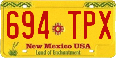 NM license plate 694TPX