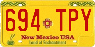 NM license plate 694TPY