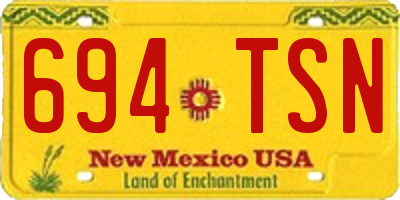 NM license plate 694TSN