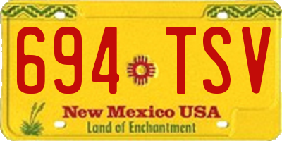 NM license plate 694TSV