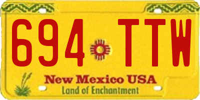 NM license plate 694TTW