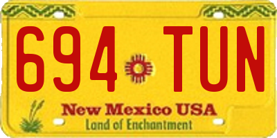 NM license plate 694TUN