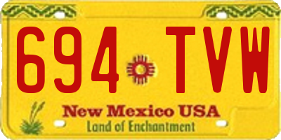 NM license plate 694TVW
