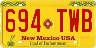 NM license plate 694TWB