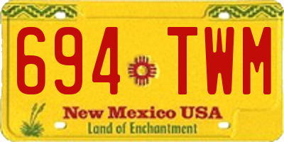 NM license plate 694TWM