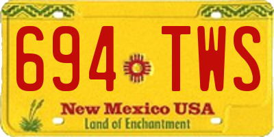 NM license plate 694TWS