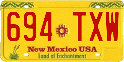 NM license plate 694TXW