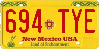NM license plate 694TYE
