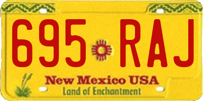 NM license plate 695RAJ