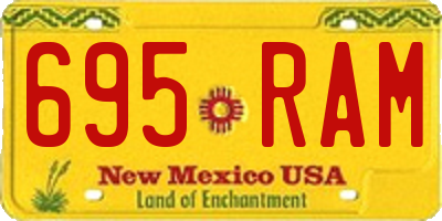 NM license plate 695RAM