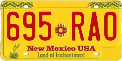 NM license plate 695RAO