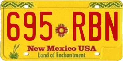 NM license plate 695RBN