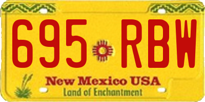 NM license plate 695RBW