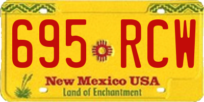 NM license plate 695RCW