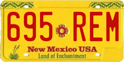NM license plate 695REM