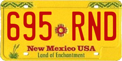 NM license plate 695RND