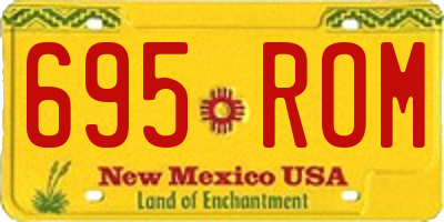 NM license plate 695ROM