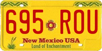 NM license plate 695ROU
