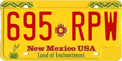 NM license plate 695RPW