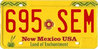 NM license plate 695SEM
