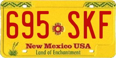 NM license plate 695SKF