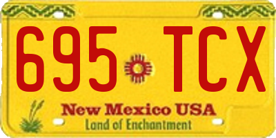 NM license plate 695TCX