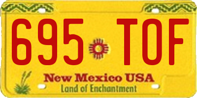 NM license plate 695TOF