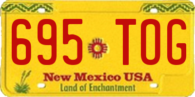 NM license plate 695TOG