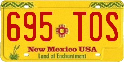 NM license plate 695TOS