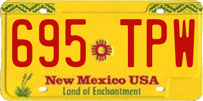 NM license plate 695TPW