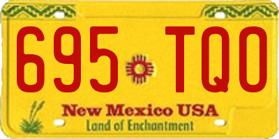 NM license plate 695TQO