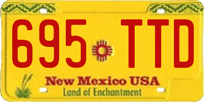 NM license plate 695TTD