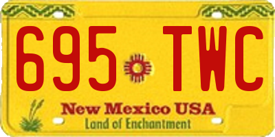 NM license plate 695TWC
