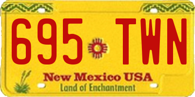 NM license plate 695TWN