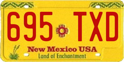 NM license plate 695TXD