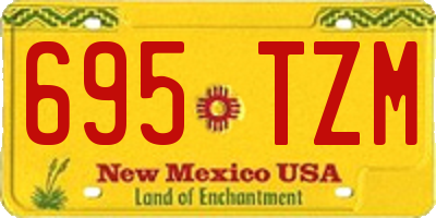 NM license plate 695TZM
