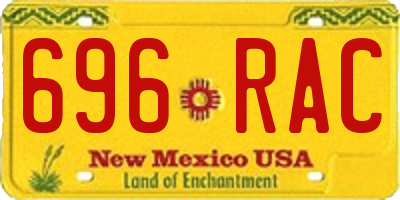 NM license plate 696RAC