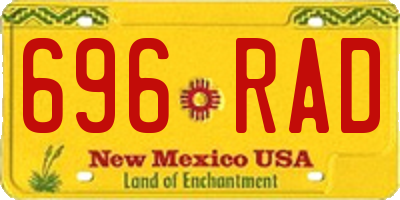 NM license plate 696RAD