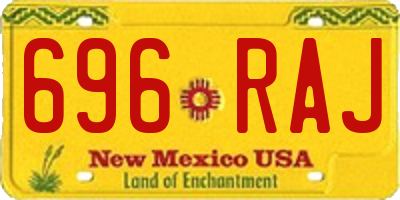 NM license plate 696RAJ