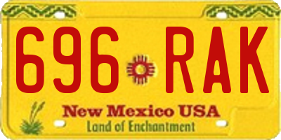 NM license plate 696RAK